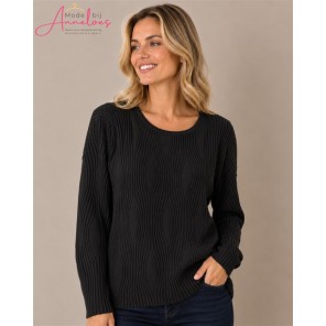 Blue Seven Pullover golven 248177 Zwart Blue Seven Pullover golven 248177 Zwart